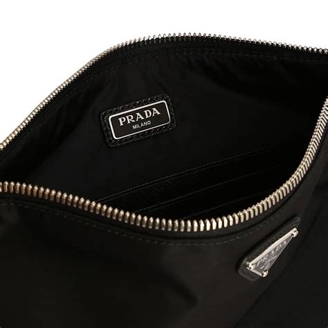 borsa prada portadocumenti|PRADA: Pochette in nylon con logo triangolare .